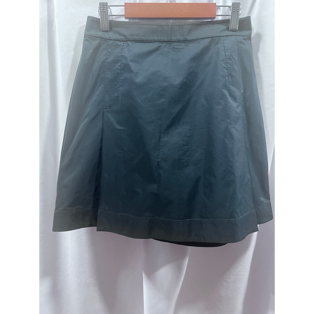 COS Womens Black Lyocell Blend Pleated Mini Skirt Size XS Rear Zip Snap Button
